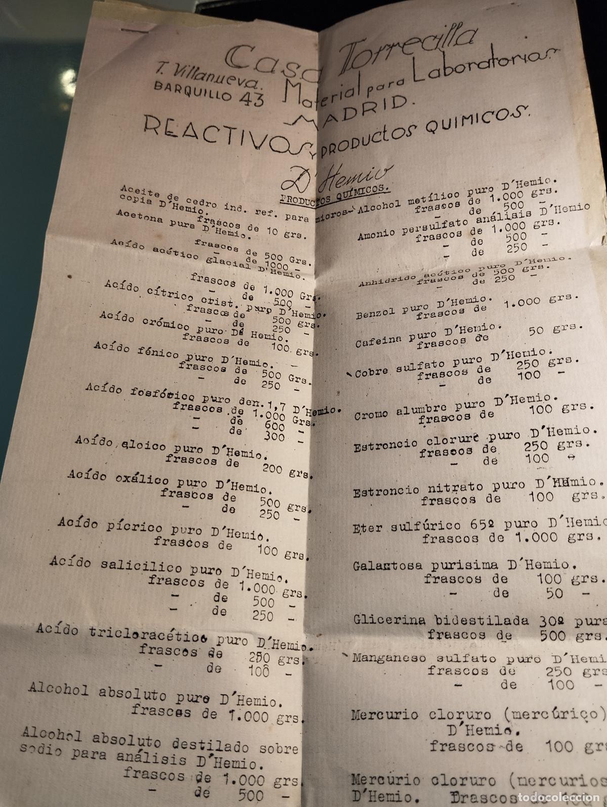 Advertising Catalogs: CAT&Aacute;LOGO DE FARMACIA LISTIN PRECIOS CASA TORRECILLA MATERIAL DE LABORATORIO // A&Ntilde;OS 50