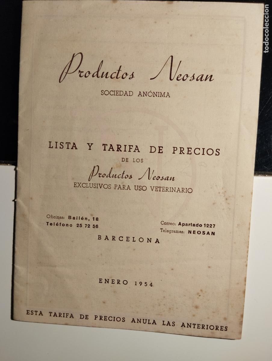 Catalogues publicitaires: CAT&Aacute;LOGO DE FARMACIA LISTIN DE PRECIOS NEOSAN VETERINARIA // A&Ntilde;OS 50