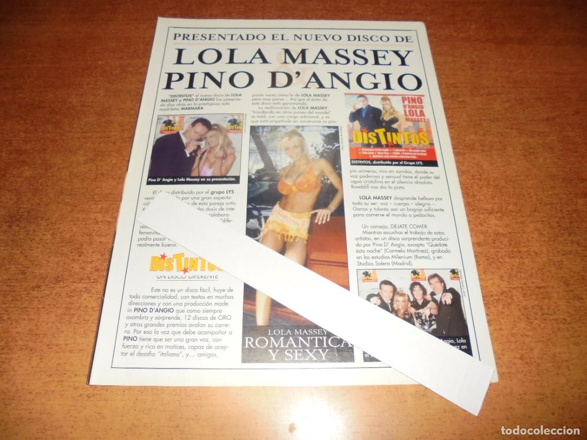 Catalogues publicitaires: PUBLICIDAD 2001: NUEVO DISCO DE LOLA MASSEY Y PINO D'ANGIO. DISTINTOS. PRESENTACI&Oacute;N EN SALA MARMARA.