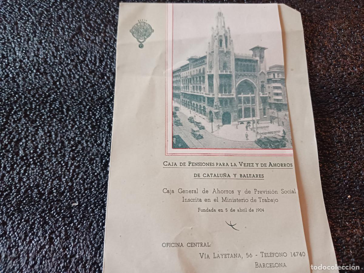 Cat&aacute;logos publicitarios: Antiguo Folleto Publicitario diptico, Caja de Pensiones para la Vejez y Ahorros
