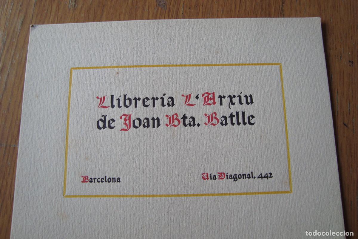 Catalogues publicitaires: ANTIGUA TARJETA COMERCIAL. LIBRERIA LLIBRERIA L'ARXIU DE JOAN BTA. BATLLE. BARCELONA