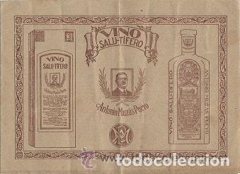 Advertising Catalogs: 7304D -ANTONIO MUZAS PUEYO -VINO SALU-T&Iacute;FERO-FOLLETO DIPTICO PUBLICITARIO- A&Ntilde;OS 20 -21,5 X 15,5 CM