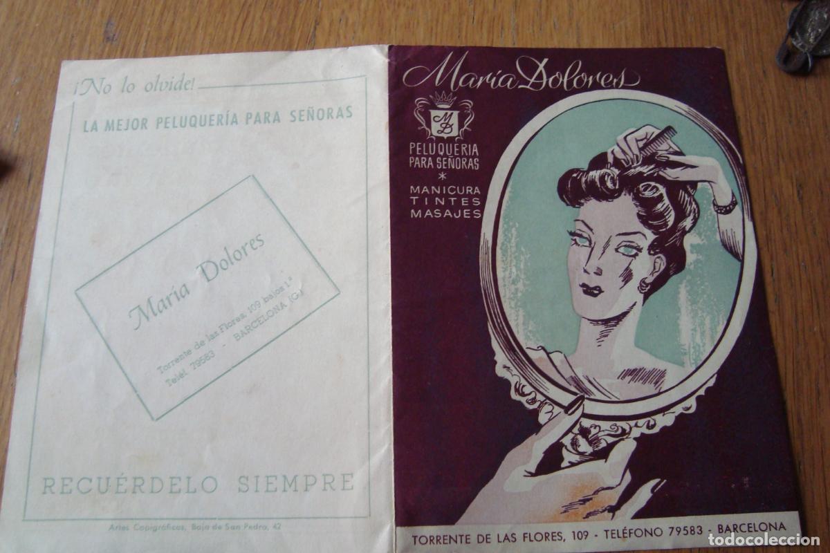 Catalogues publicitaires: ANTIGUO DIPTICO PUBLICITARIO PELUQUERIAS SE&Ntilde;ORAS MARIA DOLORES. TORRENTE DE LAS FLORES BARCELONA