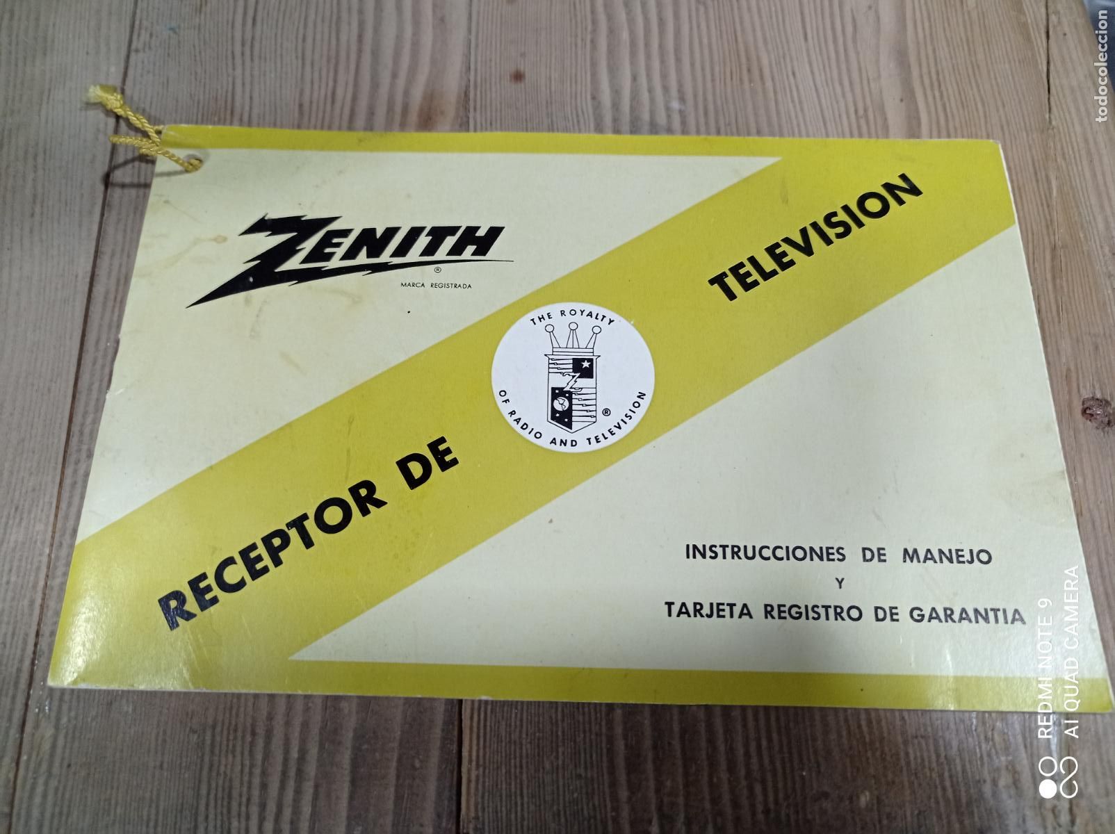 Advertising Catalogs: TELEVISOR ZENITH. INSTRUCCIONES DE MANEJO. 12 PP.