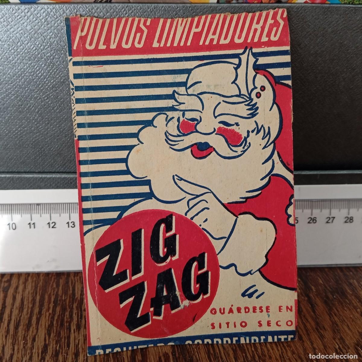 Cat&aacute;logos publicitarios: ⚜️ &Ntilde;03X3. Recorte publicitario tambor polvos limpiadores Zig Zag, detergente, con cupones obsequio