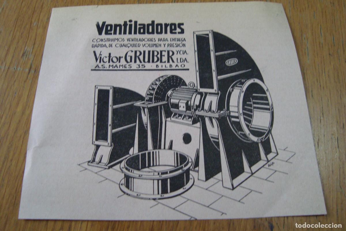 Advertising Catalogs: ANTIGUA PUBLICIDAD VENTILADORES VICTOR GRUBER Y CIA. BILBAO