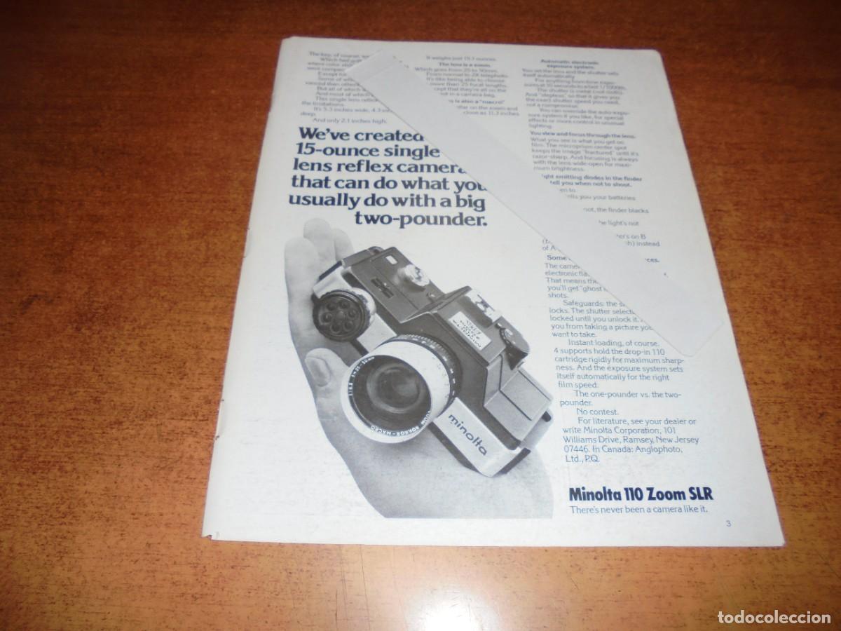 Advertising Catalogs: PUBLICIDAD 1977: C&Aacute;MARA FOTOGR&Aacute;FICA MINOLTA 110 ZOOM SLR