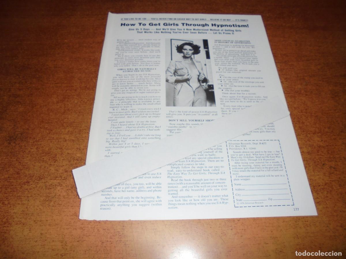 Advertising Catalogs: PUBLICIDAD 1977: HOW THE GET GIRLS THROUGH HYPNOTISM