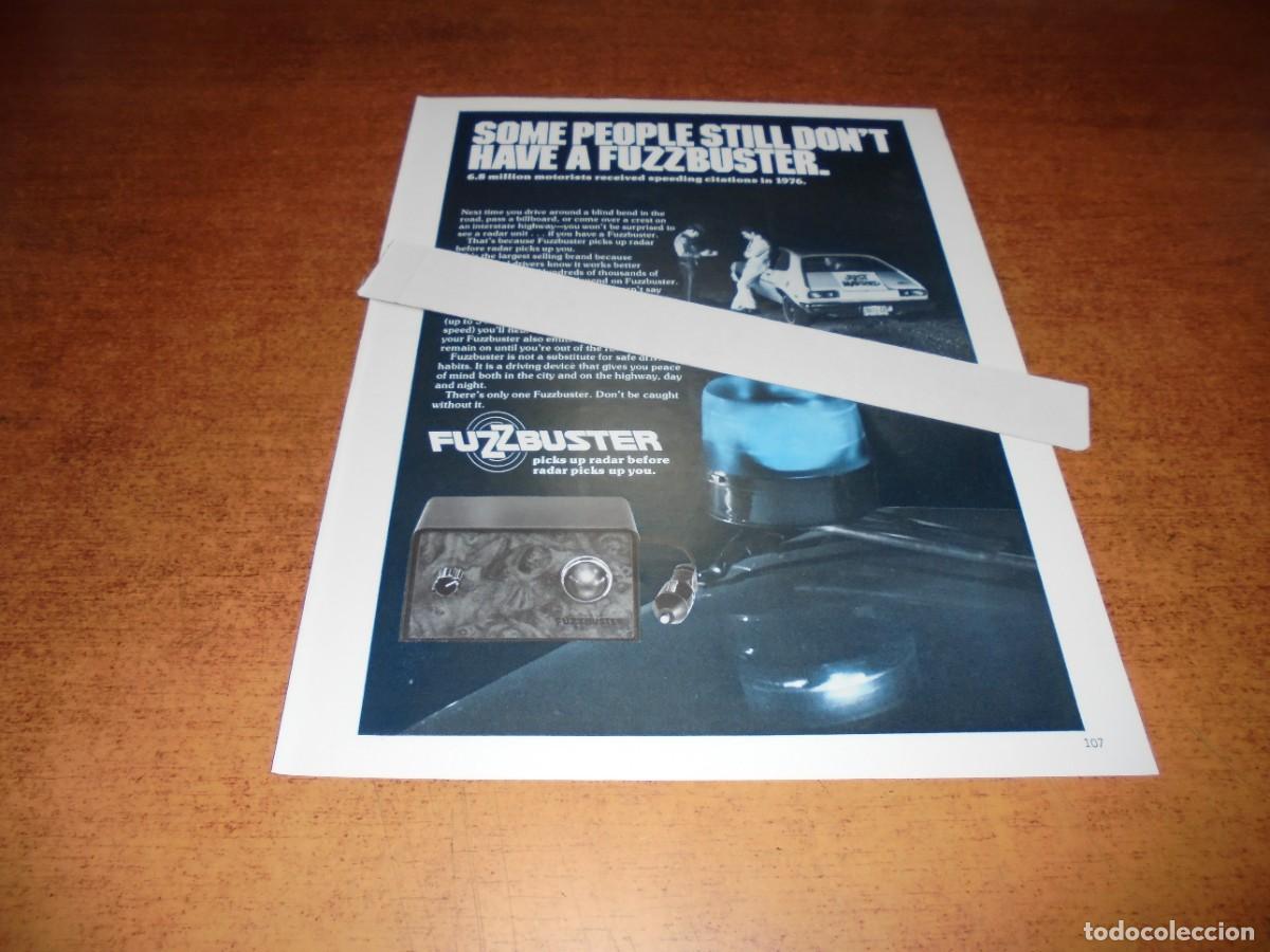Cat&aacute;logos publicitarios: PUBLICIDAD 1977: FUZZBUSTER. PICKS UP RADAR BEFORE RADAR PICKS UP YOU.