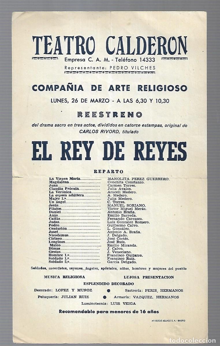 Advertising Catalogs: M3- TEATRO CALDERON - EL REY DE REYES