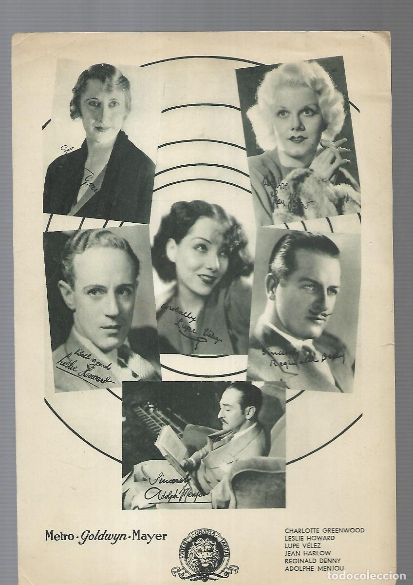Advertising Catalogs: M3- CARTULINA DE LA METRO GOLDWYN MAYER CON 6 ACTORES