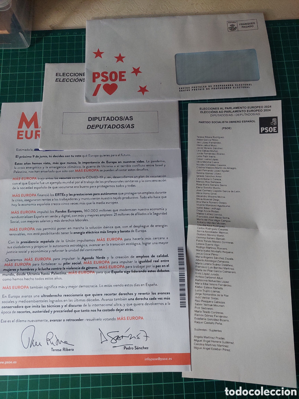 Advertising Catalogs: 2024 diputados elecciones europeas Galicia psoe partido socialista espa&ntilde;ol franqueo pagado impresos