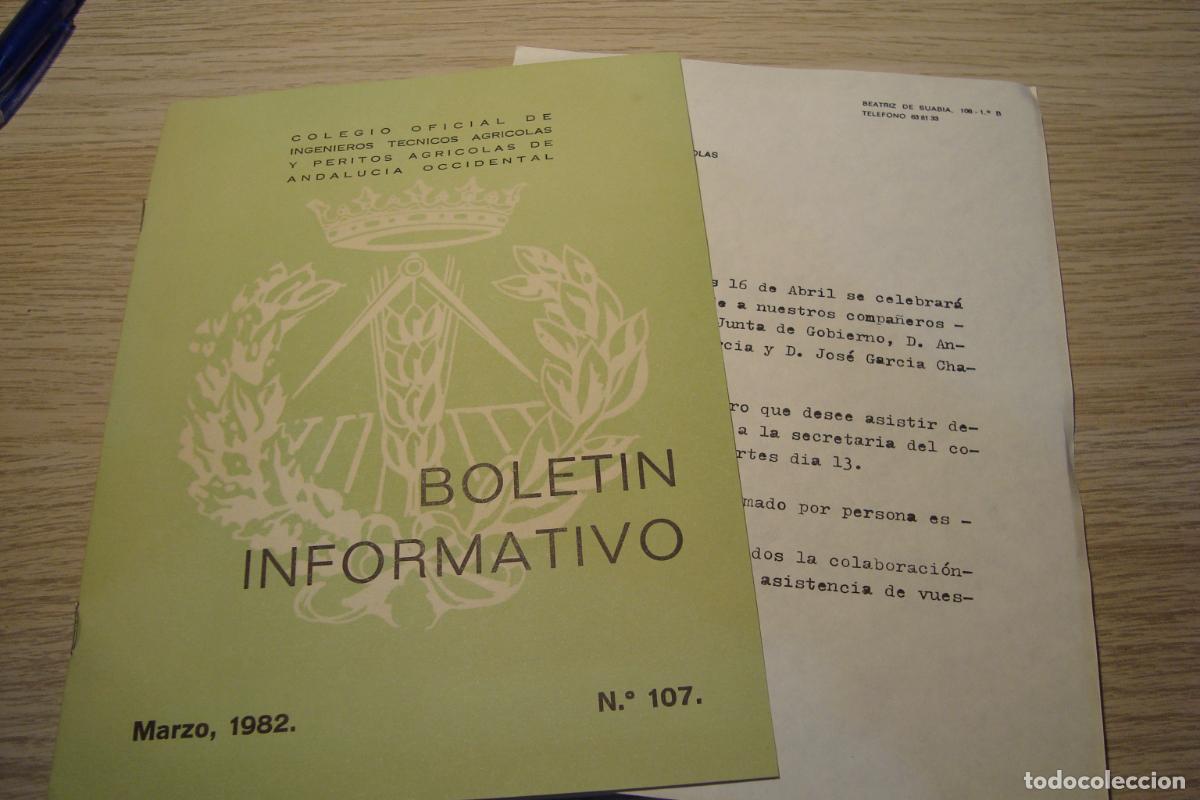 Advertising Catalogs: BOLETIN INFORMATIVO. COLEGIO PERITOS AGRICOLAS ANDALUCIA OCCIDENTAL 1982