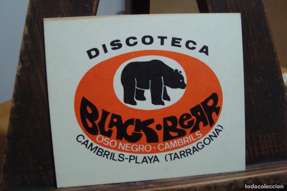 Catalogues publicitaires: ANTIGUA TARJETA PUBLICITARIA DISCOTECA BLACK BEAR -OSO NEGRO. CAMBRILS PLAYA TARRAGONA