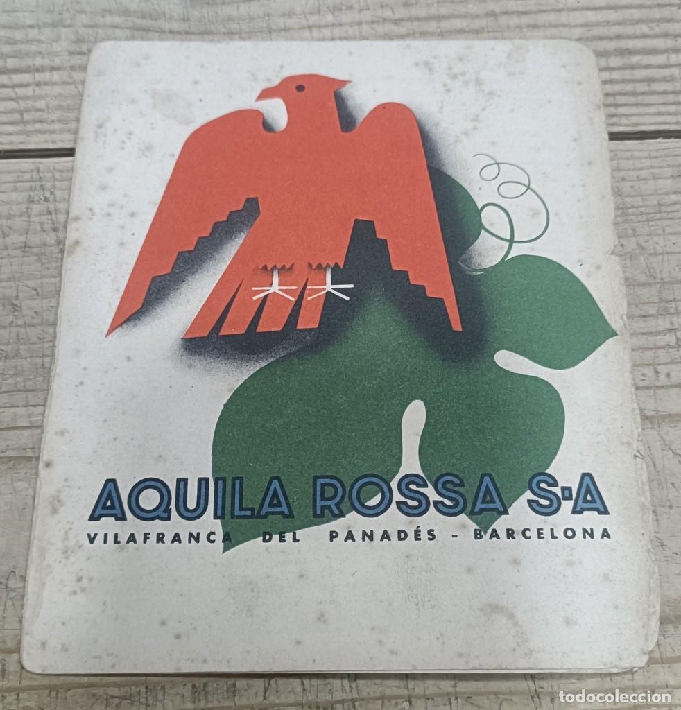 Catalogues publicitaires: DESPLEGABLE PUBLICIDAD PRECIOS AQUILA ROSSA. VILLAFRANCA DEL PANADES BARCELONA VERMUT. A&Ntilde;OS 40