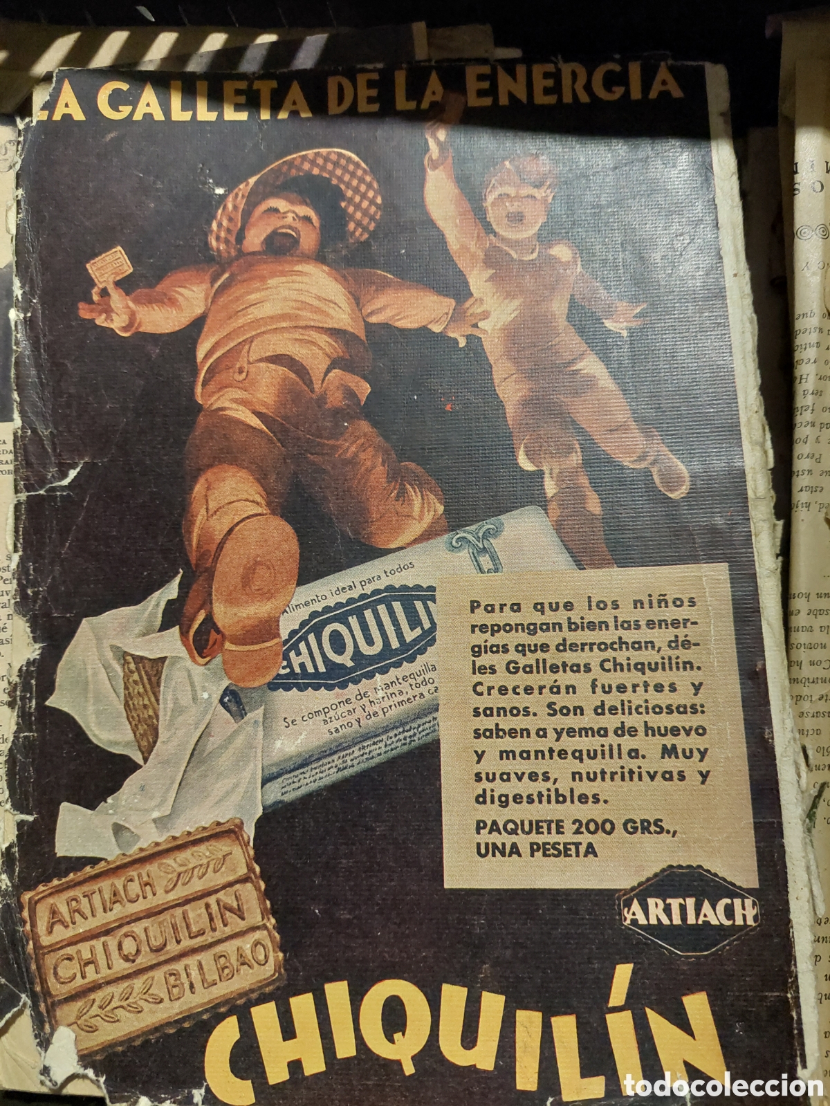 Advertising Catalogs: CHIQUILIN ARTIACH PUBLICIDAD LAMINA REVISTA BLANCO NEGRO 1935 N&Uacute;MERO 45