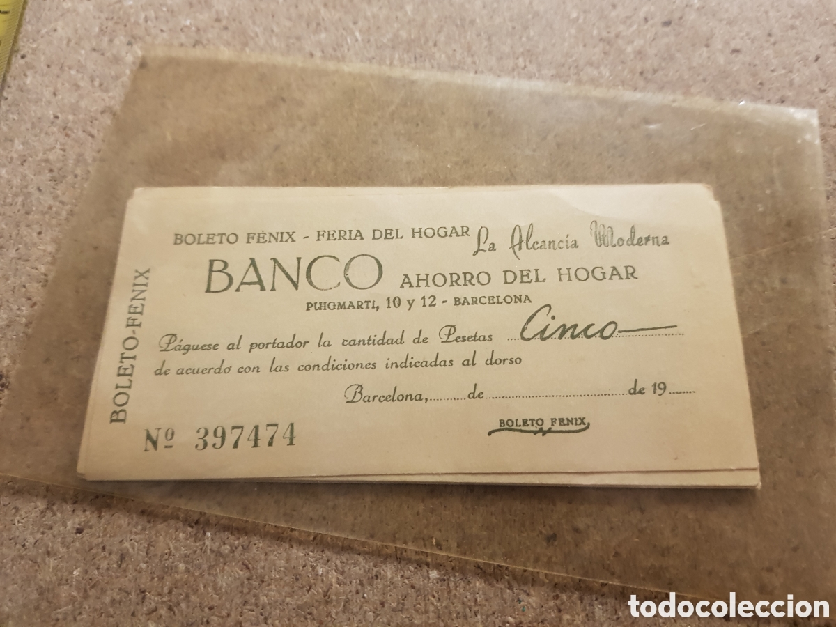 Werbekataloge: 1 Boleto FENIX - FERIA DEL HOGAR , Banco de ahorro del hogar