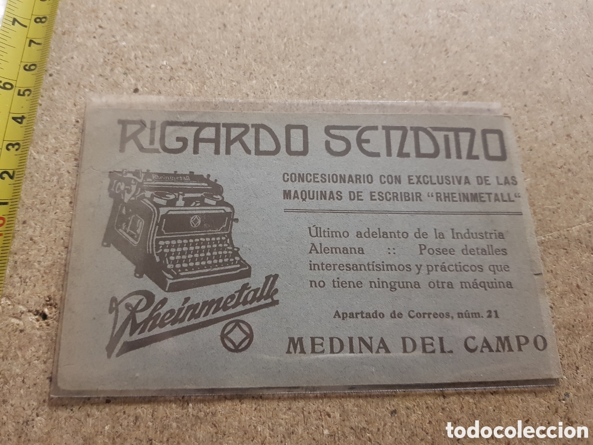 Werbekataloge: MAQUINAS PARA ESCRIBIR RICARDO SETZDITZO RHEINMETALL MEDINA DEL CAMPO A&Ntilde;O 1928