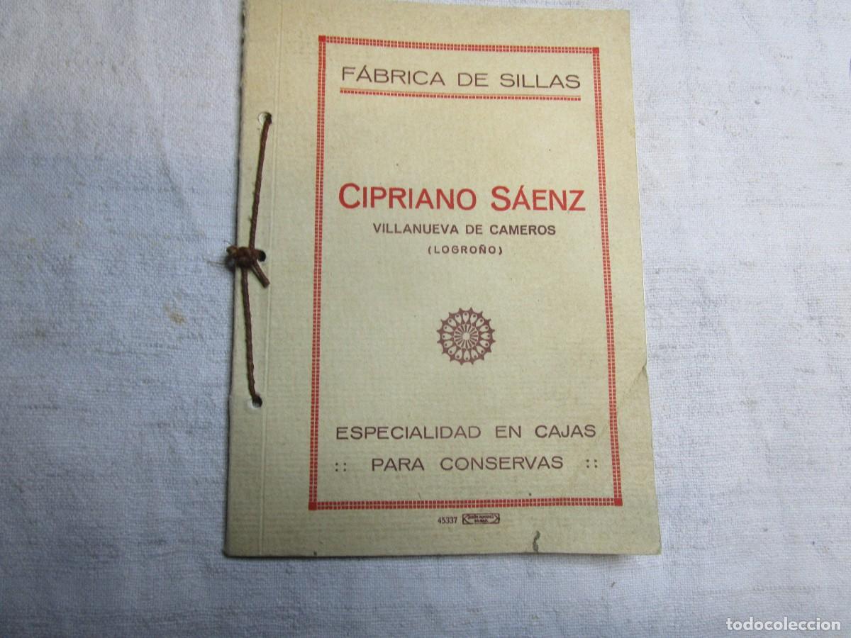 Cat&aacute;logos publicitarios: VILLANUEVA DE CAMEROS LOGRO&Ntilde;O - CATALOGO DE CIPRIANO SAENZ FABRICA SILLAS, S/F APROX 1930 17CM +