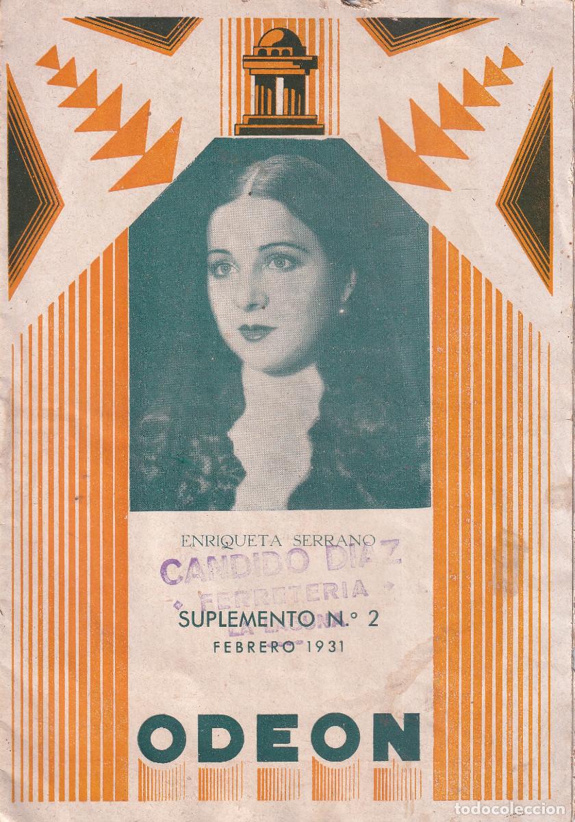 Cataloghi pubblicitari: CATALOGON ODEON - CANCIONES REVISTAS PELICULAS FEBRERO 1931
