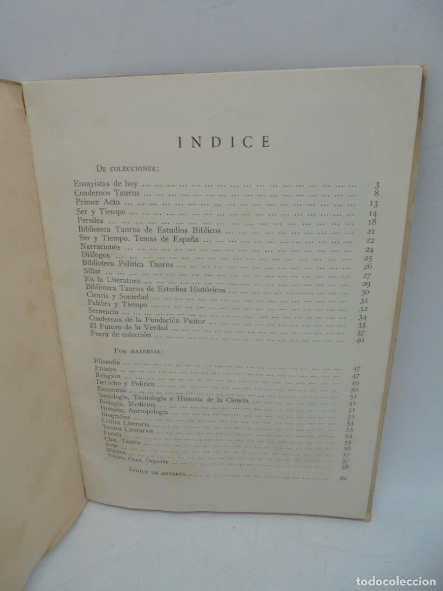 Cat&aacute;logos publicitarios: CATALOGO GENERAL. TAURUS EDICIONES, S.A. 1962. - Foto 2