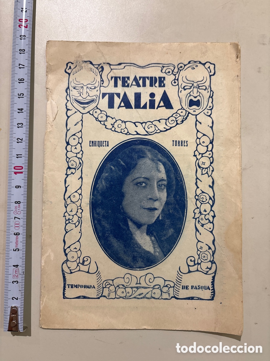 Cat&aacute;logos publicitarios: TEATRE TAL&Iacute;A. TEMPORADA DE PASQUA. GRAN COMPANYIA DE VODEVIL I TEATRE MODERN. 19 D&rsquo; ABRIL 1930.