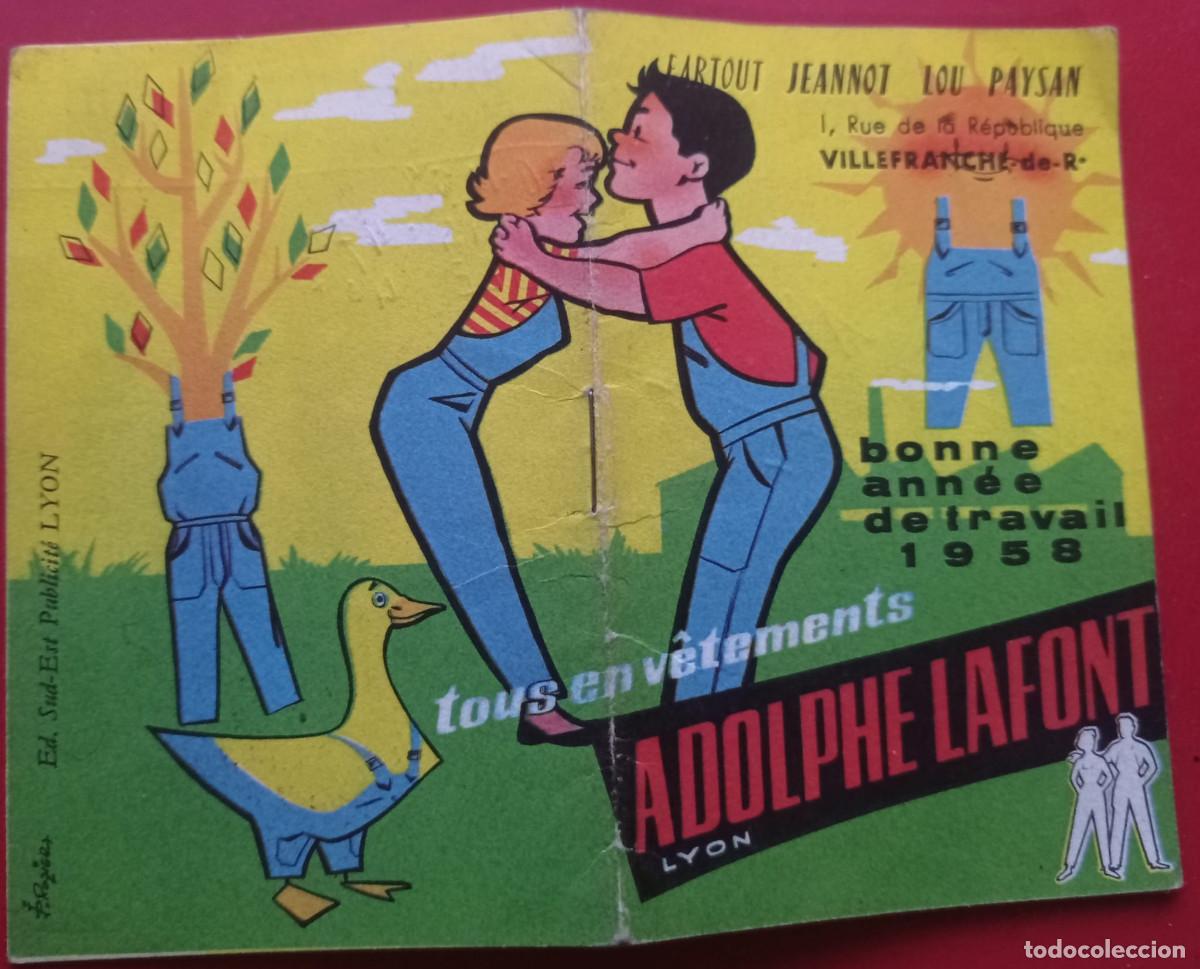 Cat&aacute;logos publicitarios: Antigua peque&ntilde;a agenda publicitaria Adolphe Lafont 1958 LYON