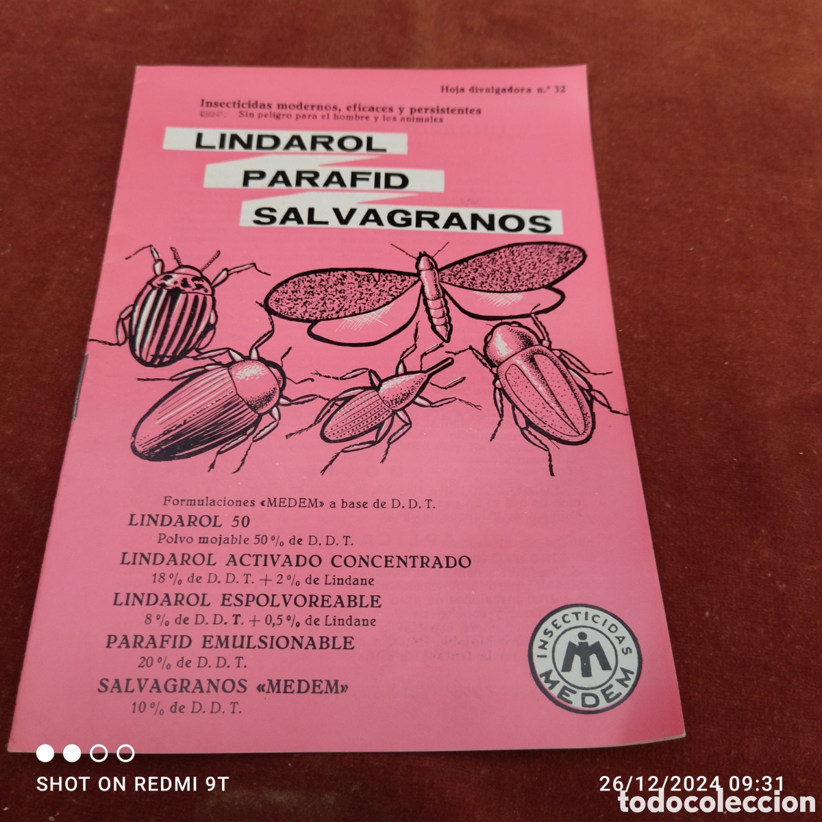Werbekataloge: Insecticidas medem lindarol parafid salvagranos 1968