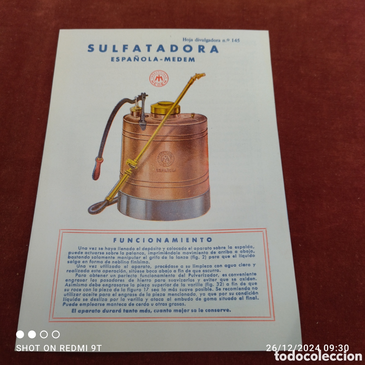 Werbekataloge: Sulfatadora espa&ntilde;ola medem 1968