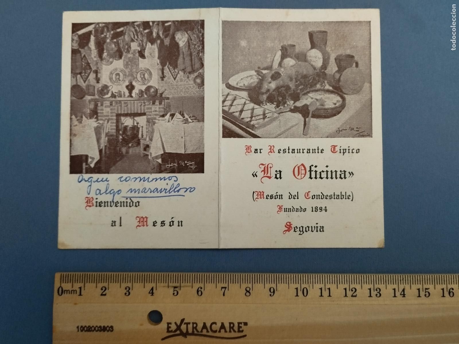 Catalogues publicitaires: PUBLICIDAD RESTAURANTE LA OFICINA -EL MESON DEL CONDESTABLE- SEGOVIA.
