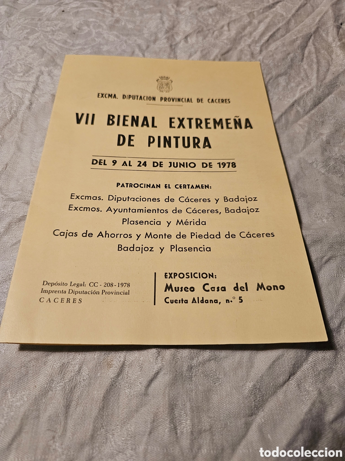Catalogues publicitaires: CATALOGO DE OBRAS ADMITIDAS A LA VII BIENAL EXTREME&Ntilde;A DE PINTURA 1978
