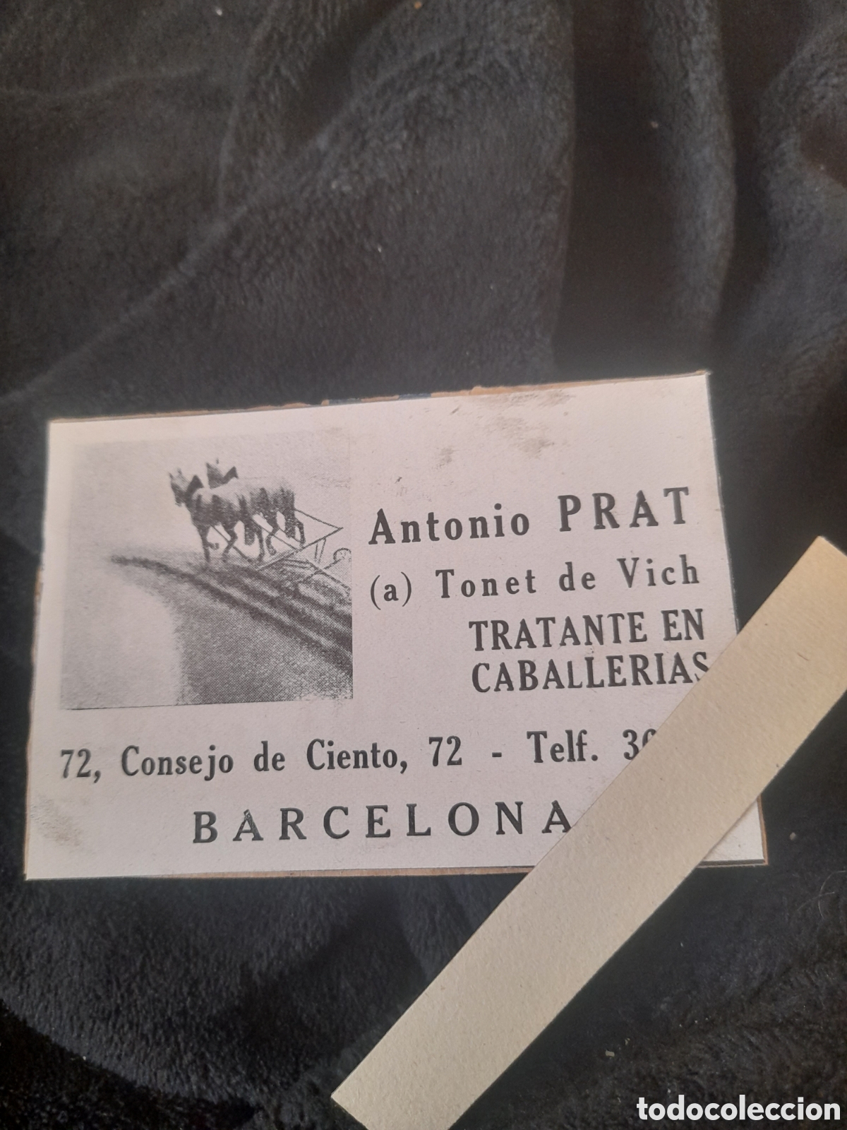 Catalogues publicitaires: Antiguo anuncio publicitario, Antonio Prat, (a) , Tonet de Vich, Tratante de Caballer&iacute;as(Barcelona)