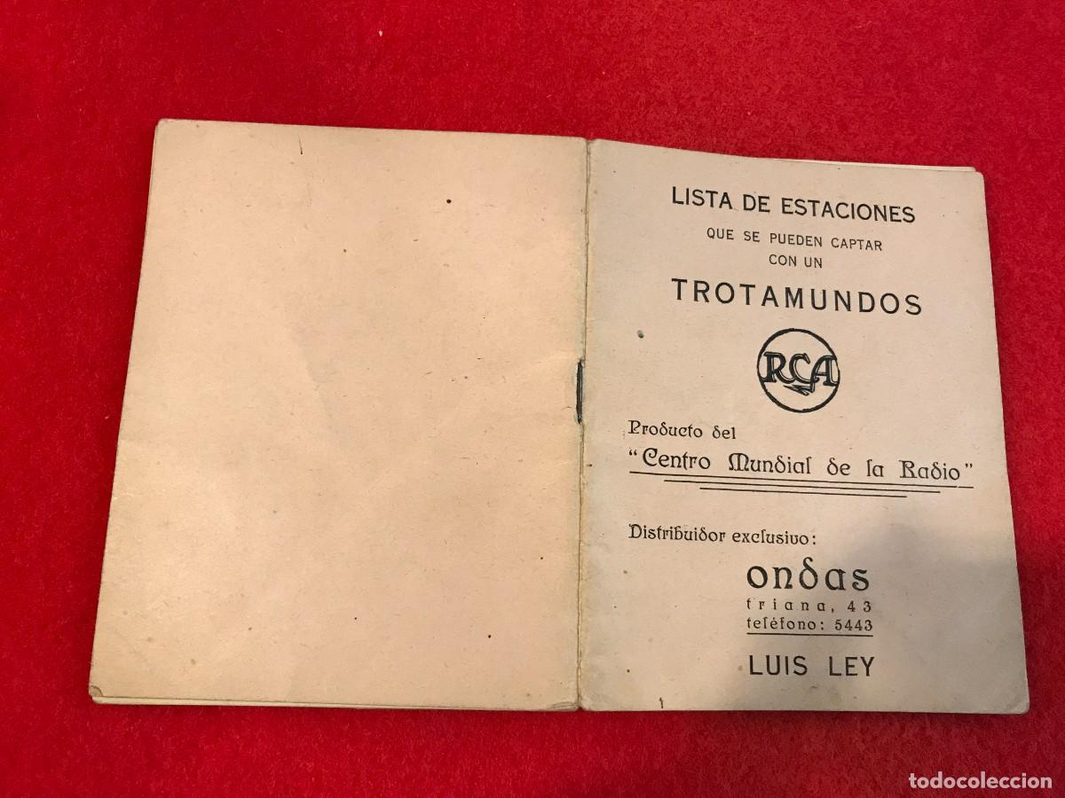 Werbekataloge: LISTA DE ESTACIONES QUE SE PUEDEN CAPTAR CON UN TROTAMUNDOS RCA. CENTRO MUSICAL DE LA RADIO. ONDAS