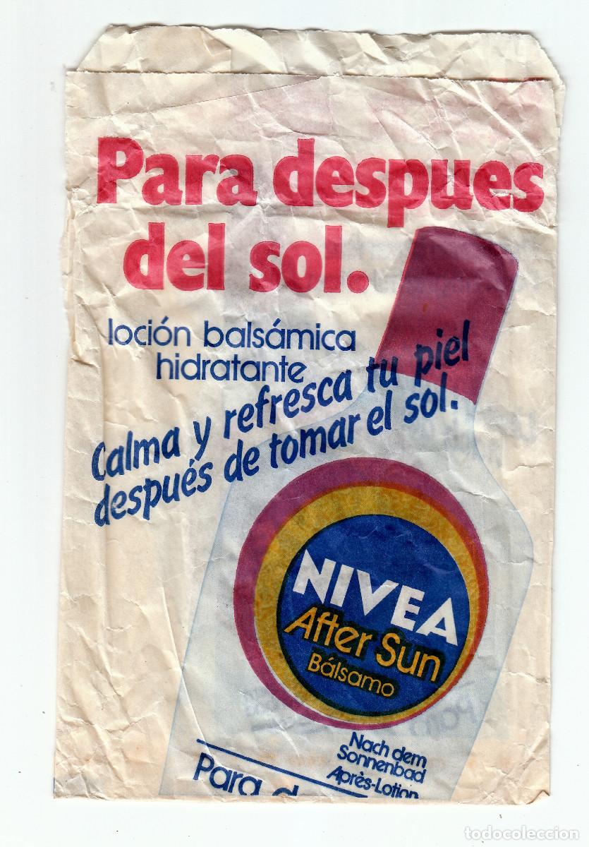 Advertising Catalogs: Antiguo sobre publicidad farmacia o droguer&iacute;a. Nivea, After Sun. B&aacute;lsamo para despu&eacute;s del sol.
