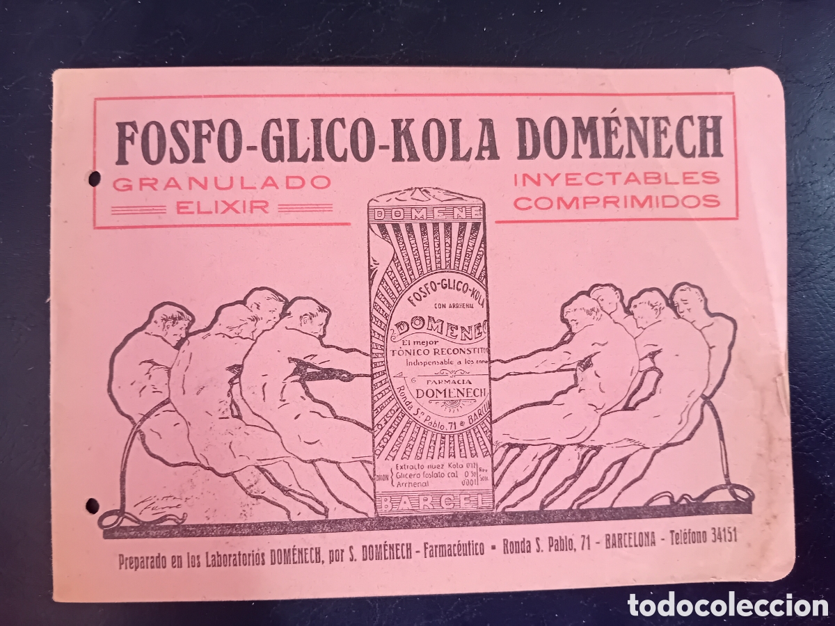 Werbekataloge: ANTIGUO CAT&Aacute;LOGO DE PUBLICIDAD FOSFO GLICO KOLA DOMENECH FARMACIA BARCELONA MUY RARO