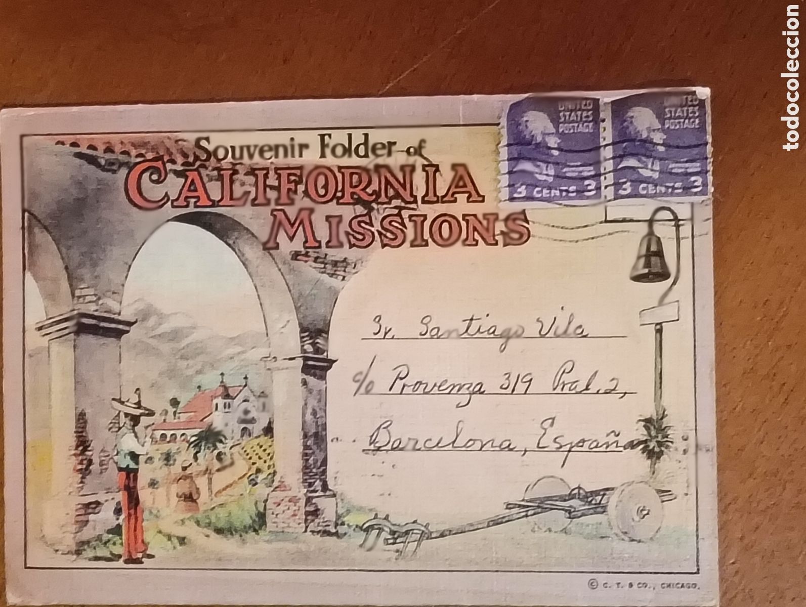 Advertising Catalogs: Recuerdo F&oacute;lder California Missions a&ntilde;os 60 Con 20 fotos o dibujos