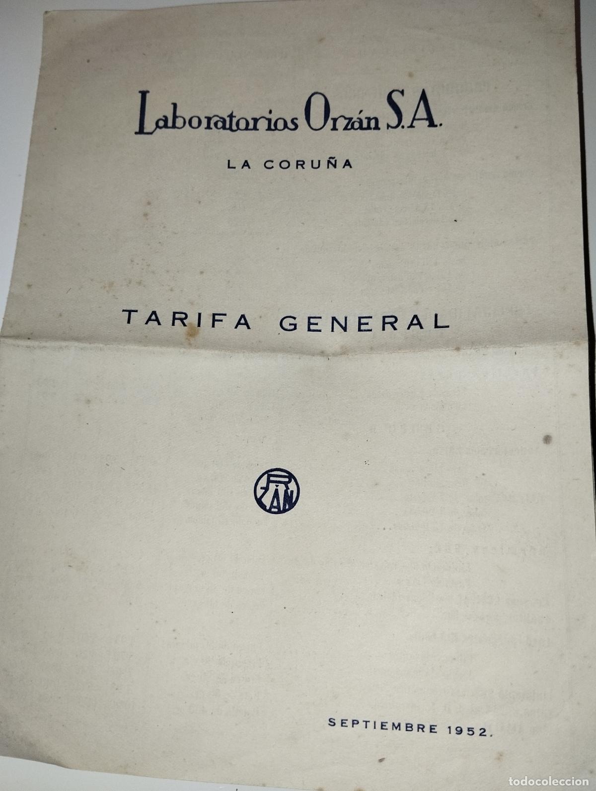 Cataloghi pubblicitari: CAT&Aacute;LOGO DE FARMACIA LABORATORIOS ORZAN LISTA DE PRECIOS // A&Ntilde;OS 50
