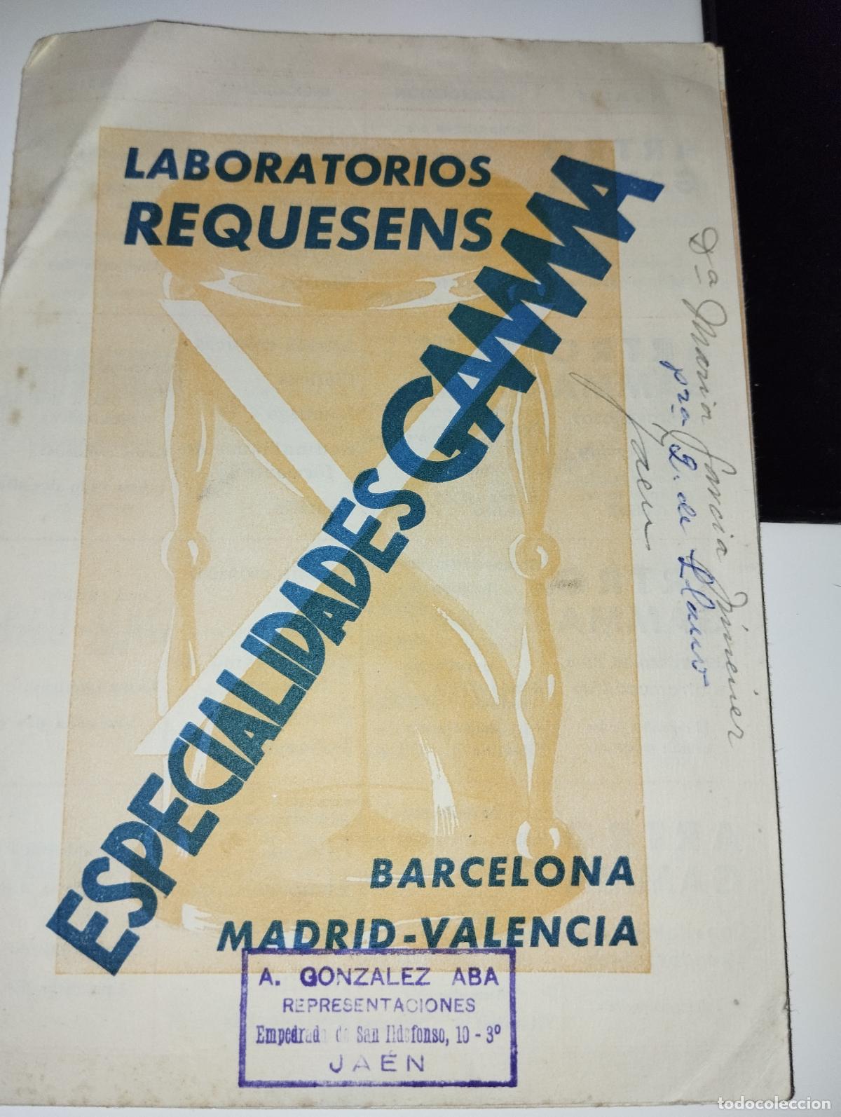 Cataloghi pubblicitari: CAT&Aacute;LOGO DE FARMACIA LABORATORIOS ESPECIALIDADES GAMMA // LISTA DE PRECIOS // A&Ntilde;OS 50