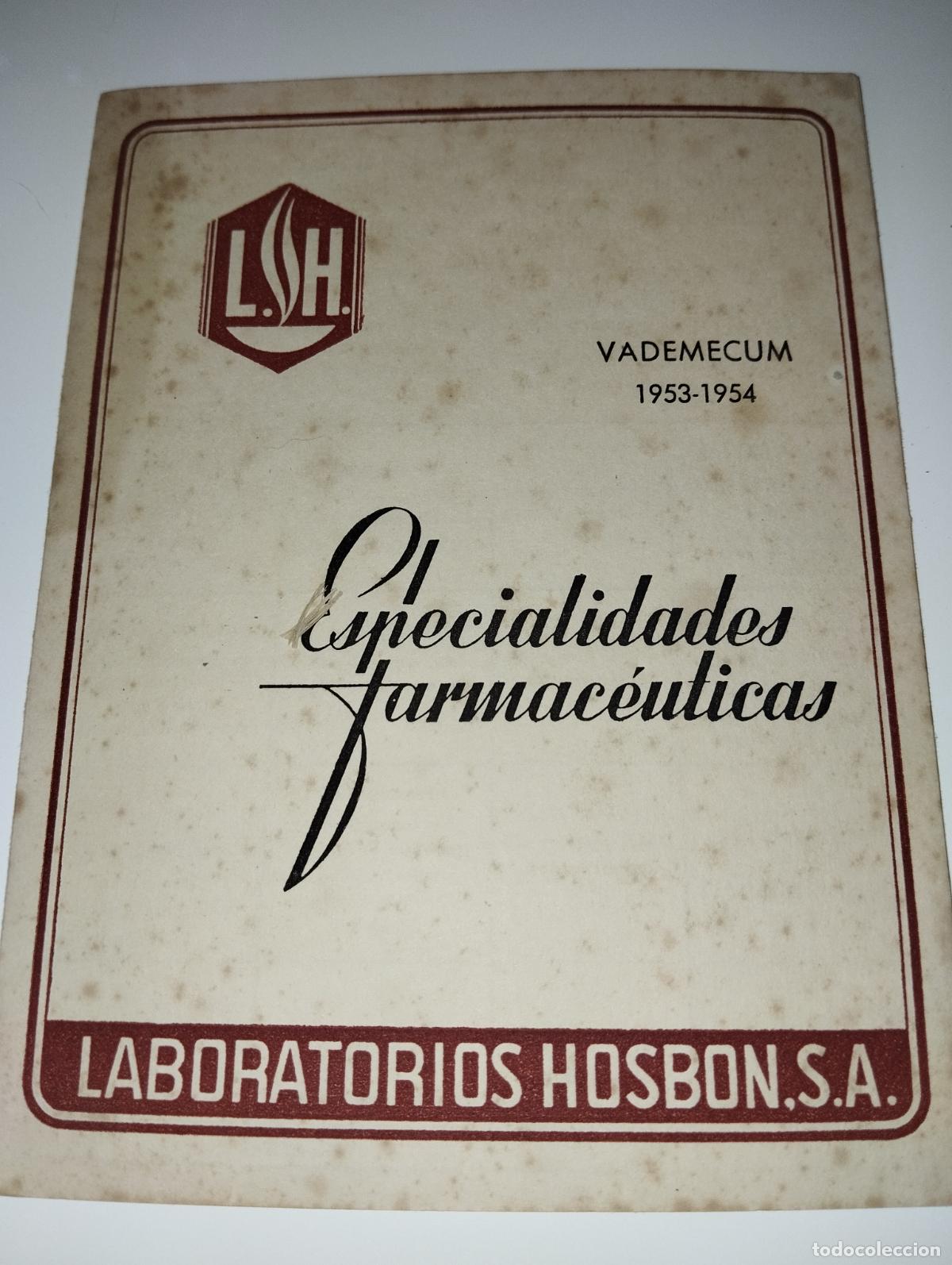 Cat&aacute;logos publicitarios: CAT&Aacute;LOGO DE FARMACIA LABORATORIOS HOSBON // LISTA DE PRECIOS // A&Ntilde;OS 50
