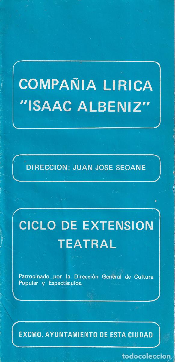 Advertising Catalogs: COMPA&Ntilde;IA LIRICA ISAAC ALBENIZ TEATRO