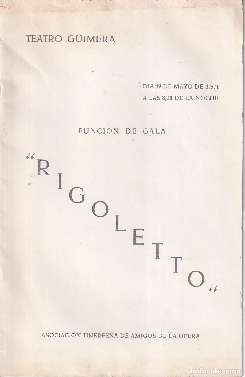Advertising Catalogs: TENERIFE - TEATRO GUIMERA - RIGOLETTO 1971