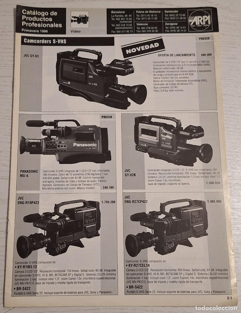Cat&aacute;logos publicit&aacute;rios: CAT&Aacute;LOGO PUBLICITARIO DE PRODUCTOS PROFESIONALES DE V&Iacute;DEO &middot; TIENDAS ARPI - PRIMAVERA, 1996 -