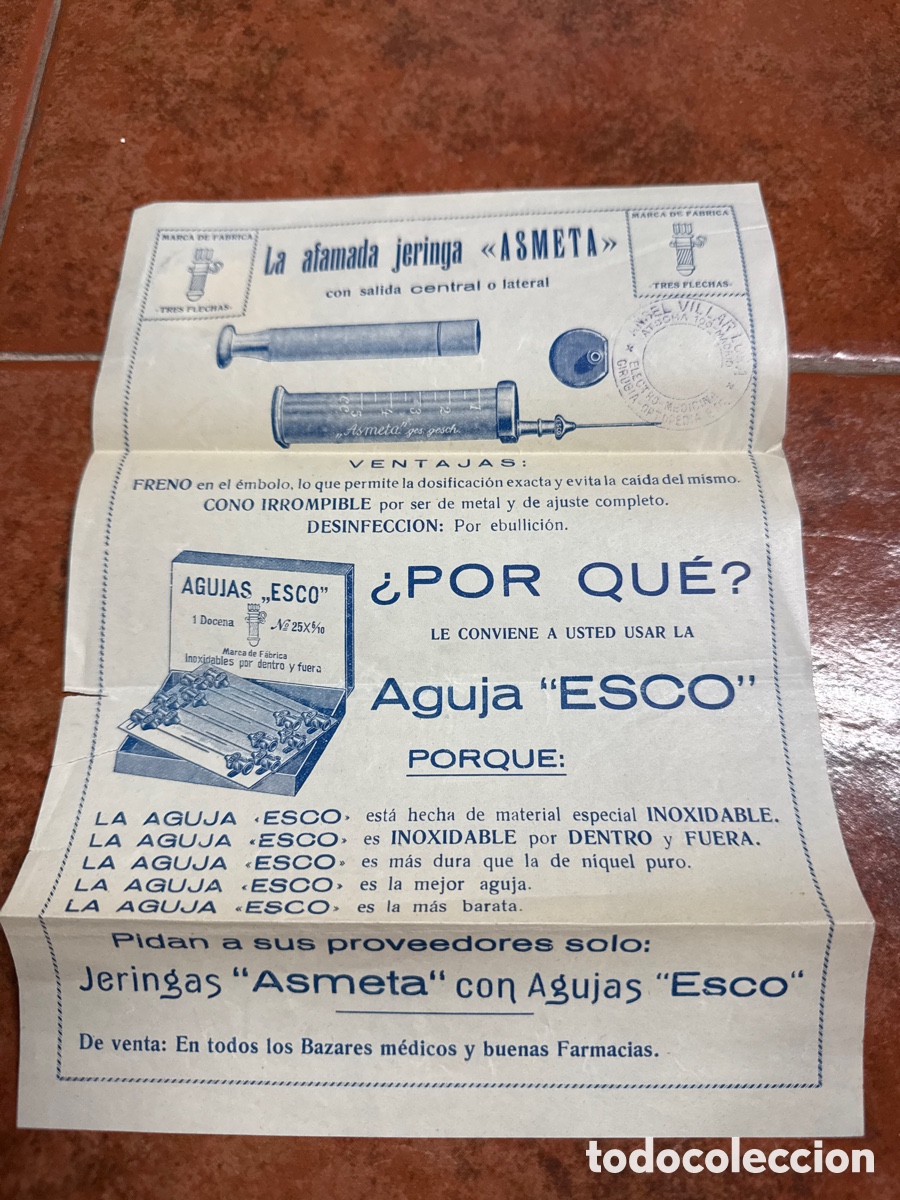 Cat&aacute;logos publicit&aacute;rios: Papel de publicidad jeringa asmeta