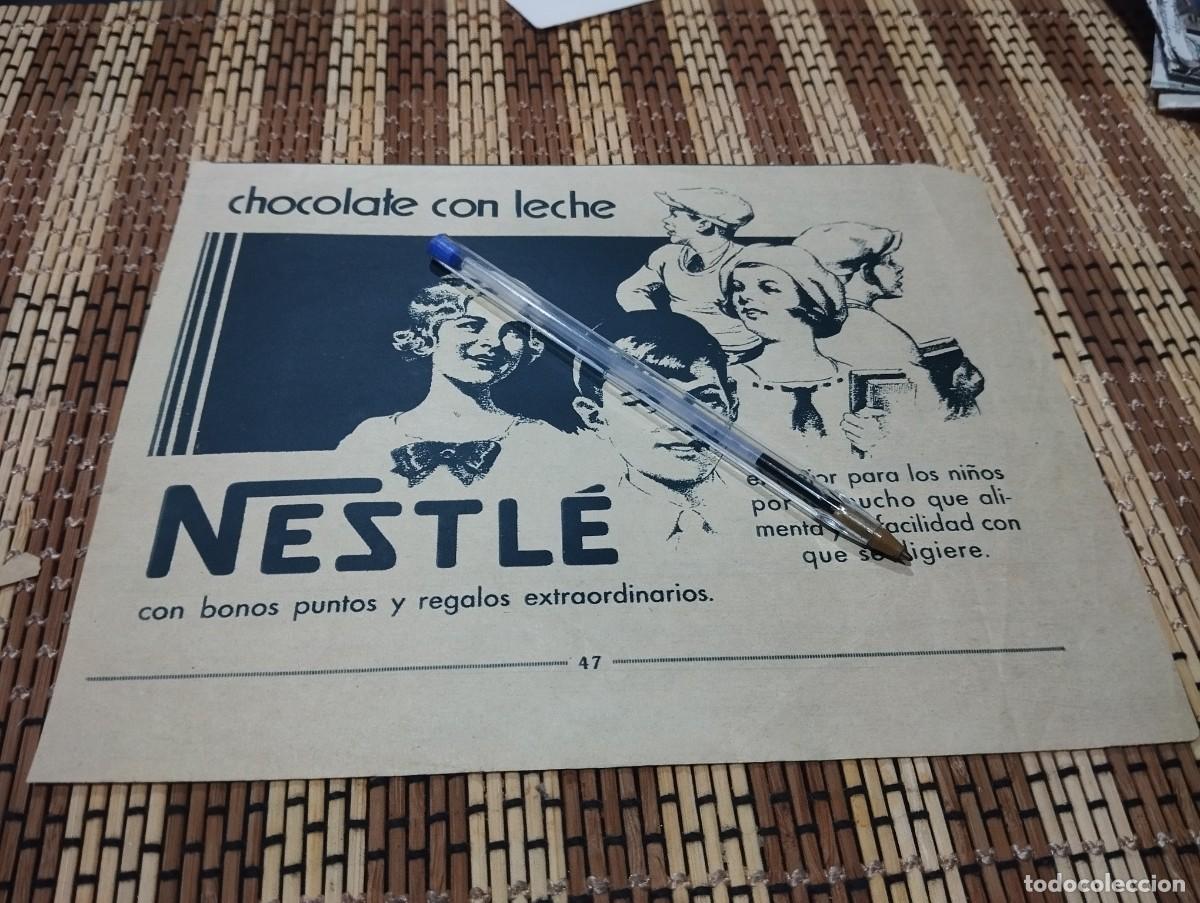 Cat&aacute;logos publicit&aacute;rios: CHOCOLATE CON LECHE NESTLE ANTIGUO ANUNCIO PUBLICIDAD REVISTA