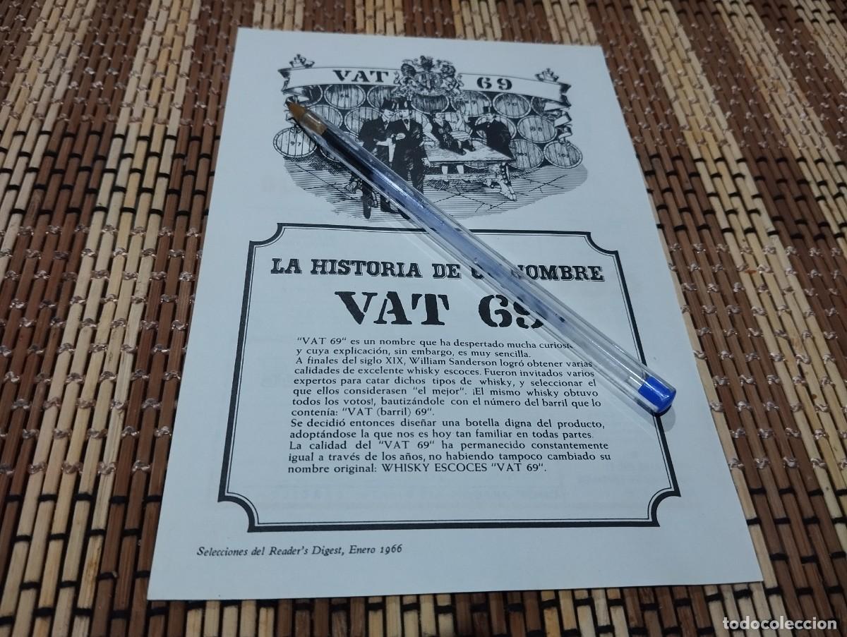 Cat&aacute;logos publicit&aacute;rios: WHISKY VAT 69 ANTIGUO ANUNCIO PUBLICIDAD REVISTA 1966