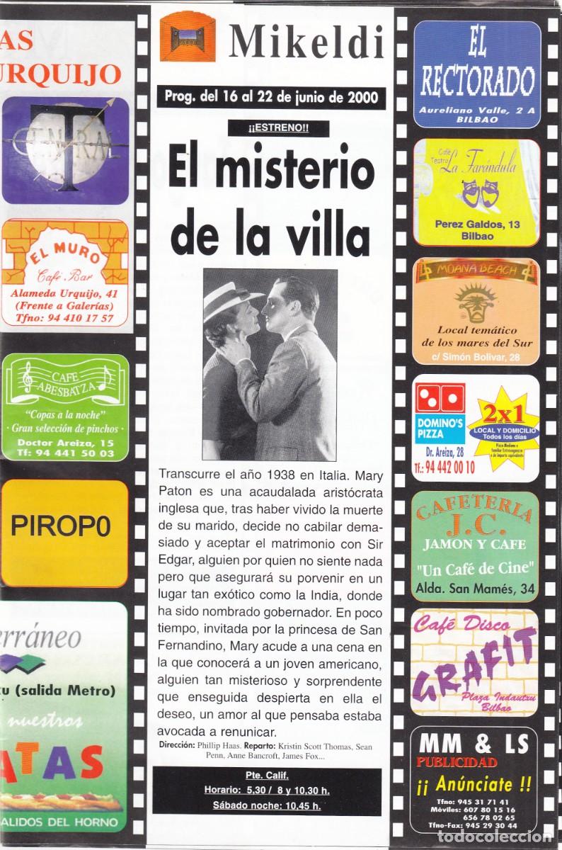 Cat&aacute;logos publicitarios: PROGRAMACION CINES MIKELDI ( BILBAO ) JUNIO 2000 - Foto 1