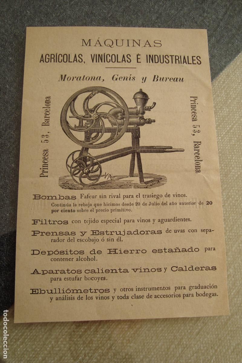 Advertising Catalogs: PUBLICIDAD XIX MAQUINAS AGRICOLAS MORATONA GENIS BUREAU-COBRE ENRIQUE DAUBIGNY.