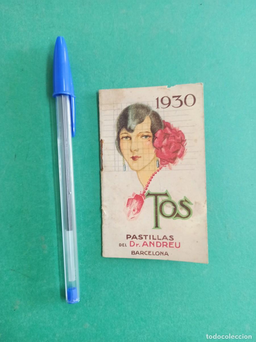 Cat&aacute;logos publicit&aacute;rios: Antiguo librito calendario 1930 publicidad Pastillas Dr. Andreu. Tos. Asma.