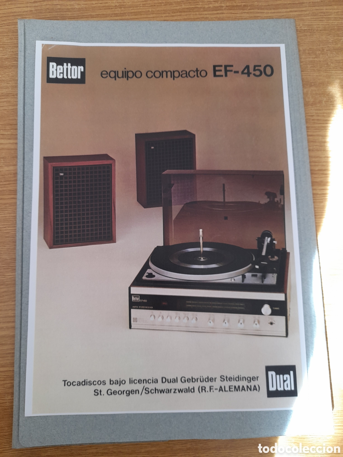 Cat&aacute;logos publicit&aacute;rios: Publicidad y especificaciones t&eacute;cnicas de equipo compacto EF-450 bettor