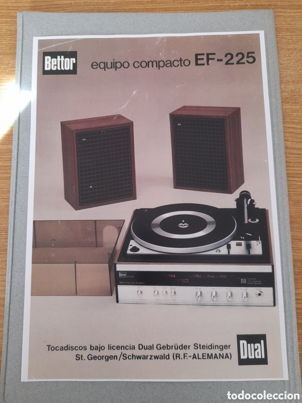 Werbekataloge: Publicidad y especificaciones t&eacute;cnicas de equipo compacto EF-225 bettor